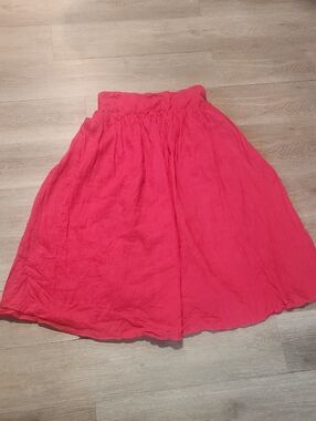 MADEWELL Womens  Midi Skirt - Lightweight Gathered Waist Size 16